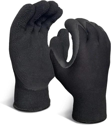 Evridwear - 3 pares de guantes de trabajo para congelador de invierno con revestimiento de látex forro cálido y aislante guantes para clima frío con