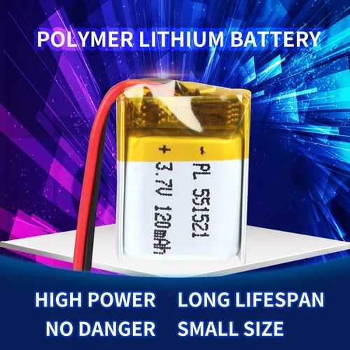 Miniatura 4 de Batería de 3.7V 120mAh 551521 Polímero de Litio Ion Recargable Li-ion Li-Po con Conector 2P PH 2.0mm Pitch