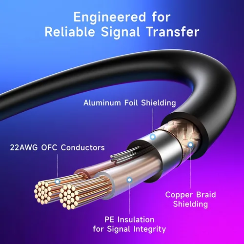 Miniatura 4 de Cable Matters Paquete de 2 cables DMX de luz de escenario de 22 AWG de 10 pies / 9.8 ft con conector XLR de 3 pines, cable de iluminación DMX macho