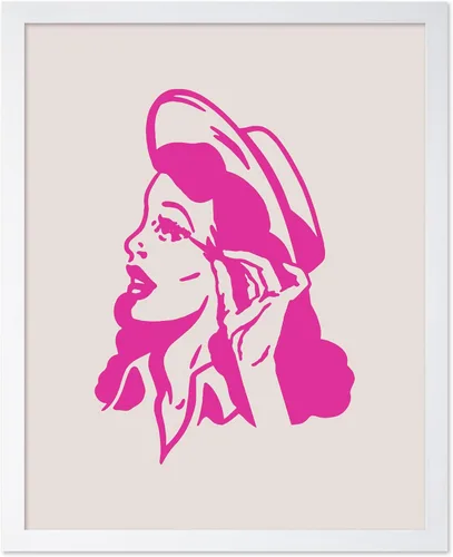 Miniatura 26 de Poster Master Póster retro de vaquera rosa con texto en inglés "Raise Hell", diseño de pared occidental, regalo para hombres y mujeres, decoración