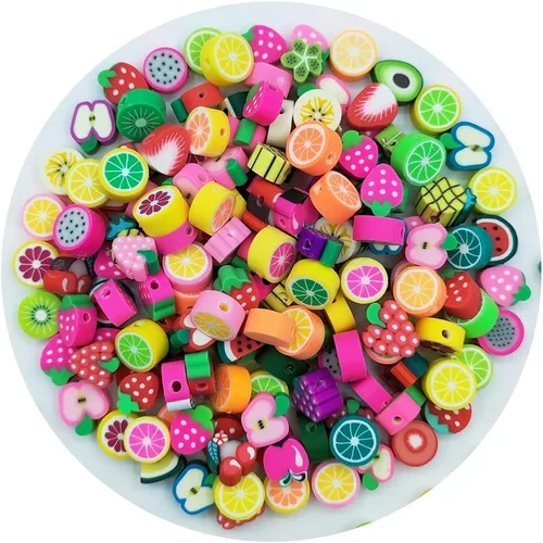 Miniatura 11 de 200 cuentas de arcilla polimérica de flores, cuentas espaciadoras de flores mixtas para hacer pulseras, collares, joyas