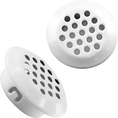 Miniatura 6 de 20 rejillas de ventilación circulares de 1 pulgada (0.984 in), rejilla de ventilación redonda de acero inoxidable para cocina, baño, gabinete, Blanco