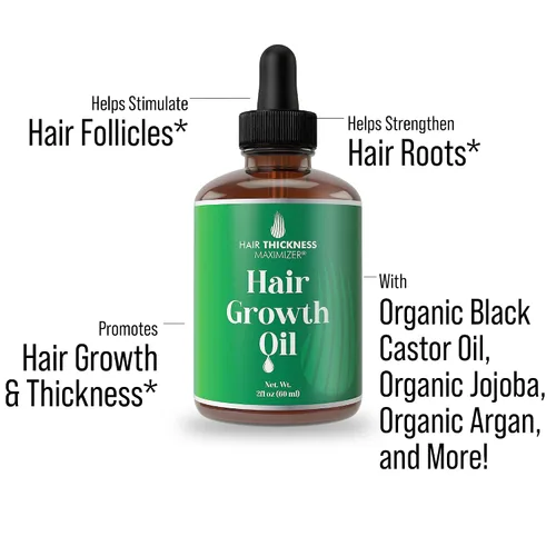 Miniatura 2 de Suero hidratante y engrosante del cabello, aceite vegano para el tratamiento del cuero cabelludo para mujeres, hombres con cabello seco, encrespado