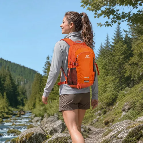 Miniatura 2 de SKYSPER Mochila pequeña para senderismo, 20 L, ligera, para viajes, mochila de senderismo de un día para mujeres y hombres Lantc20-naranja