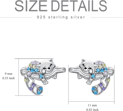 Miniatura 6 de RJK Aretes de plata de ley con forma de animal para mujer regalos de Navidad cumpleaños joyería hipoalergénica para mujer