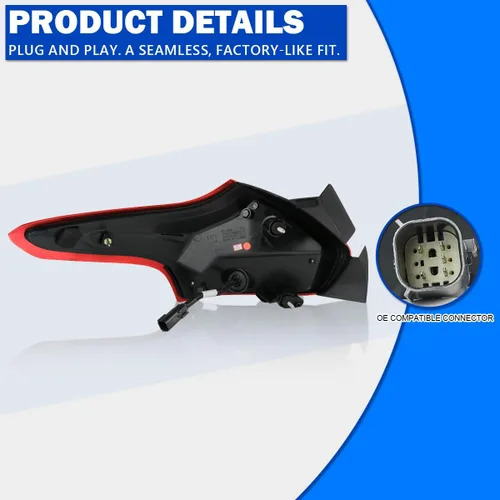 Miniatura 5 de SPEC-D TUNING Luces LED rojas de barra trasera Compatible con Ford Focus Se/St/Titanium Hatchback 2015-2018, Ford Focus Rs Hatchback 2016-2018