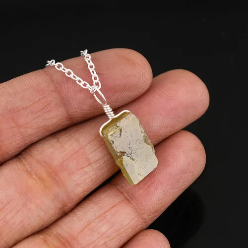 Miniatura 2 de Colgante delicado de piedras preciosas naturales crudas, collar de piedras ásperas surtidas, hecho a mano, joyería hipoalergénica bohemia