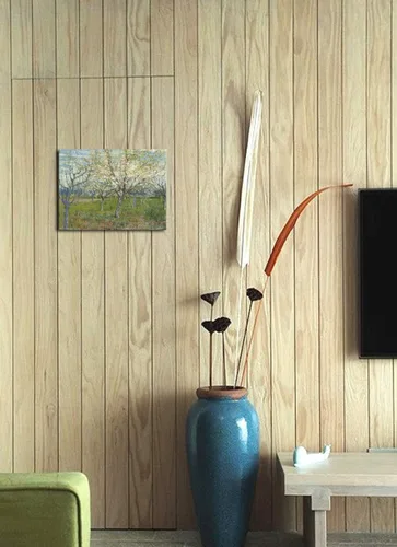 Miniatura 2 de Wieco Art Huerto con árboles de albaricoque en flor, impresión en lienzo, arte clásico de paisaje floral de Van Gogh, arte de pared moderno y famoso