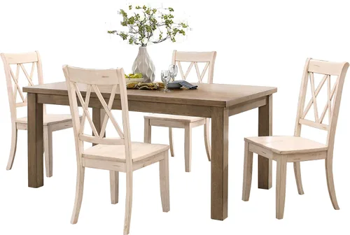 Miniatura 9 de Lexicon Janina - Juego de 2 sillas de comedor modernas de granja, juego de 2, madera maciza, respaldo cruzado, para cocina tradicional moderna Verde