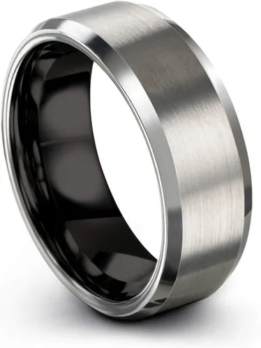 Chroma Color Collection Anillo de boda de carburo de tungsteno de 0.315in para hombres y mujeres, verde, rojo, azul, morado, gris, cobre, fucsia,