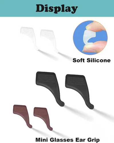 Miniatura 4 de 20 pares de agarraderas para las orejas, soporte antideslizante para lentes, agarres de silicona para gafas, agarres para orejas, retenedor de 20