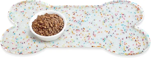 Miniatura 10 de PWTAA Tapete para Comida de Perros Antideslizante de Silicona, Tapete para Tazón de Perro más Grueso, Mantel Individual para Mascotas Impermeable