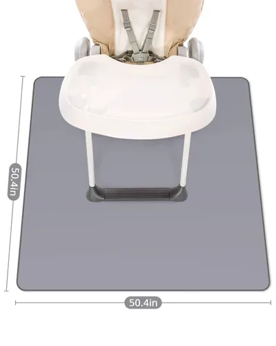 Miniatura 3 de Blissful Diary Tapete para salpicaduras de bebé para debajo de la silla alta, 50.4 x 50.4 pulgadas, tapete lavable para salpicaduras, impermeable