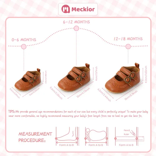 Miniatura 6 de Meckior Zapatos deportivos para bebé y niñas, suela suave, con lazo, princesa, vestido de boda, Mary Jane, planos, para recién nacidos, ligeros