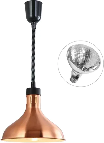 KOUDA Lámparas telescópicas de calefacción telescópicas colgantes para cocina y restaurante (bronce, diámetro de 11.4 in, altura ajustable.23.6-59.1