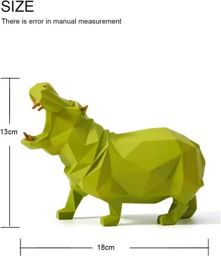 Miniatura 9 de HAUCOZE Estatua de hipopótamo, escultura de animal, figura moderna para decoración del hogar, decoración del hogar, arte de mesa, regalo para Azul