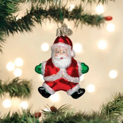 Miniatura 3 de Old World Christmas - Adorno de Santa tonto pequeño de vidrio soplado para árbol de Navidad, decoración festiva hecha a mano, colección de Santa