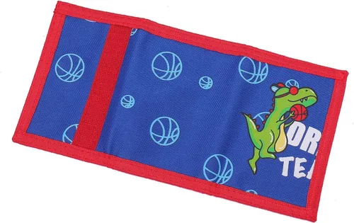 Miniatura 4 de Cartera RFID, bonita cartera de dibujos animados con cremallera para niños, Verde (Dinosaur Green), Cartera de lona triple para niños