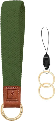 Miniatura 13 de Fishent Llavero elástico, bonito llavero de pulsera, cordón de muñeca tejido mejorado para llaves, llaveros para mujeres y hombres, llaves