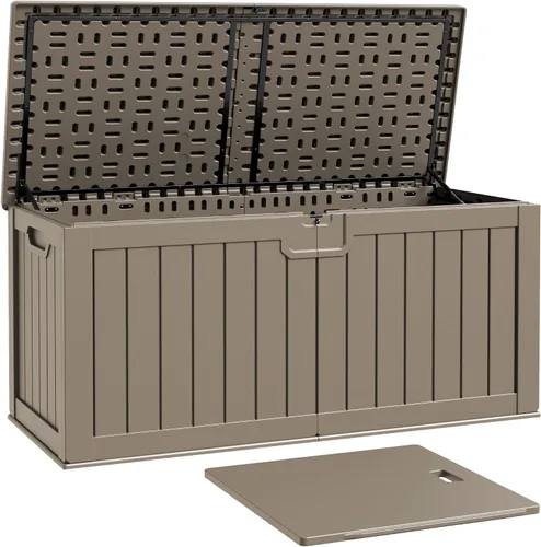 Miniatura 9 de Patiowell Caja de resina de 30 galones, caja de almacenamiento al aire libre para muebles de patio, entregas, suministros de piscina, impermeable