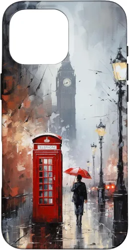 Miniatura 19 de Funda para iPhone 11 Pro Wet London Iconic Red Phone Booth Clocktower Art Cover