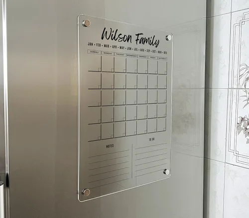 Miniatura 7 de Planificador familiar magnético acrílico Calendario magnético personalizado 2026 Calendario de pared mensual y semanal 2026 con marcador