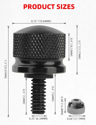 Miniatura 2 de Amazicha Kit de montaje de tuerca de tornillo de acero inoxidable negro compatible con Harley Davidson Touring Sportster Softail Dyna 1996-2026
