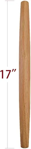 Miniatura 2 de Rodillo francés (18 pulgadas/45.72 cm), rodillo de madera para fondant, corteza de pastel, galletas, pastelería, masa, diseño cónico y construcción