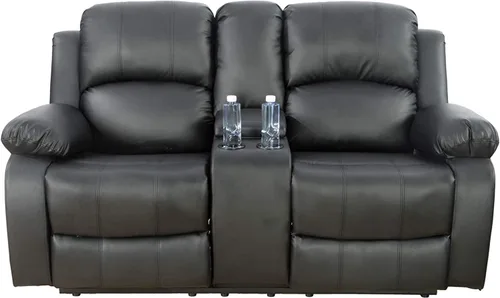 Miniatura 40 de Juego de muebles de sala de estar de cuero reconstituido con sofá reclinable, juego de sofá reclinable, silla de dos cuerpos, juegos de muebles