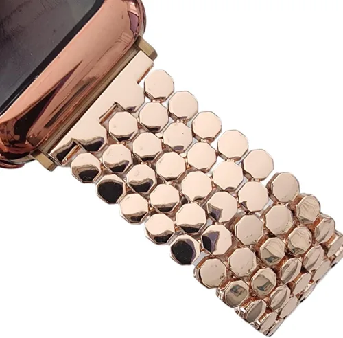 Correas de Metal Dorado Compatibles con Apple Watch Band 38mm 40mm 41mm 42mm 44mm 45mm 46mm 49mm Pulsera de Cadena Elegante para iWatch Series 11 10