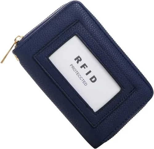 Miniatura 2 de FACAI Cartera de pulsera RFID para mujer con ranuras para tarjetas de crédito, cartera de viaje, marino, Classic
