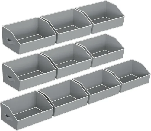 Miniatura 42 de Homsorout Organizador trapezoidal para armario, cestas grandes para organizar, caja de almacenamiento de tela para estantes, cubos de almacenamiento