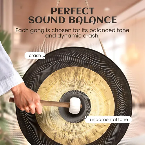 Miniatura 3 de The Gong Shop Gong chino hecho a mano, lavado rico y tonos de resonancia profunda para meditación, curación de sonido, yoga o decoración del hogar