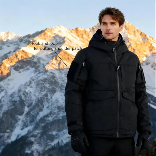 Miniatura 3 de Chaqueta de esquí de nieve para hombre, chaqueta cálida táctica de camuflaje, impermeable, con capucha, resistente al viento, parka de invierno