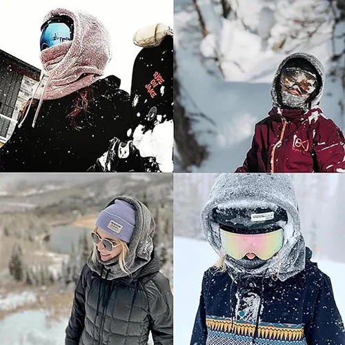 Miniatura 4 de Capucha de sherpa, máscara de esquí, pasamontañas, resistente al viento, máscara de invierno, gorro, bufanda, esquí, equitación
