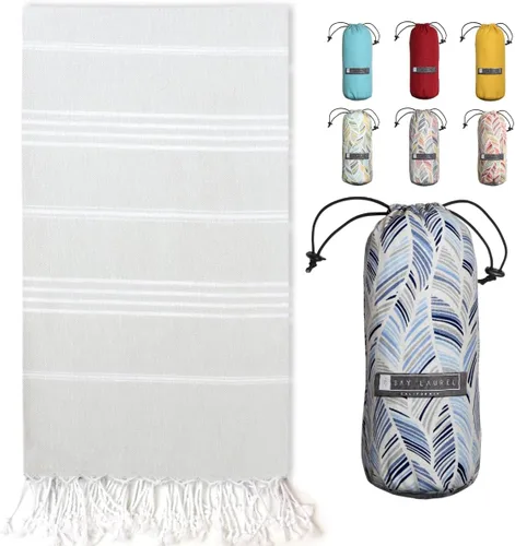 Miniatura 21 de BAY LAUREL Toalla de playa turca con bolsa de viaje, 39 x 71 pulgadas, de secado rápido, sin arena, ligera, grande, toallas de gran