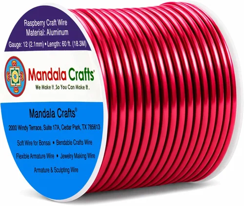 Miniatura 287 de Mandala Crafts - Alambre de aluminio anodizado de 8 calibre para hacer joyas - 9.75 m de alambre flexible negro colorido - Flexible para bonsái