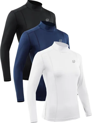 Miniatura 43 de NELEUS - Camisa deportiva de compresión atlética, de manga larga, para mujer, dry fit, paquete de 3