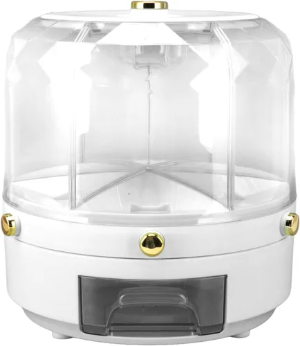 Miniatura 10 de Contenedor de almacenamiento de arroz y granos, dispensador de 13.2 lbs de capacidad, contenedor de almacenamiento de alimentos giratorio 360, caja