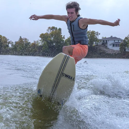 Miniatura 5 de Chaleco de neopreno Wakesurf Comp para hombre, diseñado exclusivamente para Wake Surf, pero ideal para todas las demás actividades de deportes Peltre