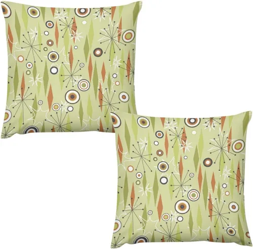 Miniatura 39 de Juego de 2 fundas de almohada florales retro de los años 70, Groovy Funky Hippie Flor Naranja Estética Boho Fundas de Almohada de 16 x 16 pulgadas