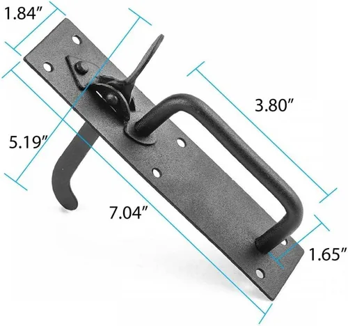 Miniatura 7 de Renovators Supply Manufacturing Acabado negro de la capa del polvo del pestillo de la puerta del pulgar de Norfolk del hierro forjado