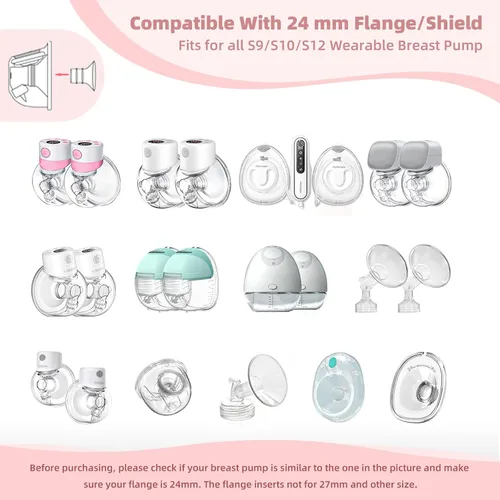 Miniatura 8 de Inserto de brida de 13/15/17/19/0.827 in, 10 unidades compatibles con Momcozy S12 Pro/S9 Pro/S12/S9/Medela/Spectra, etc. Extractor de leche