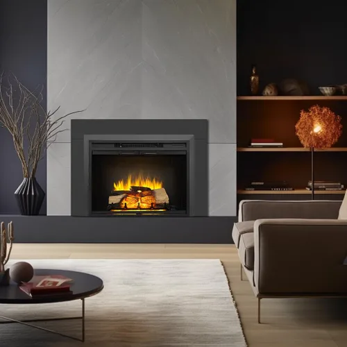 Miniatura 2 de LegendFlame Damon - Inserto eléctrico para chimenea de 30 pulgadas con kit de embellecimiento, puerta de vidrio y pantalla de malla, calentador