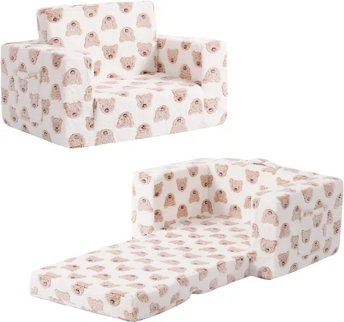 Sofá para niños pequeños, silla para niños, sofá para niños con bolsillos laterales que brilla en la oscuridad, sillón para niños con funda