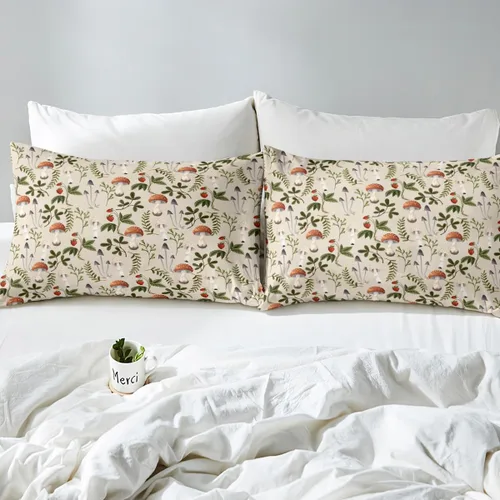 Miniatura 4 de Funda de edredón de hongos salvajes, acuarela, decoración de plantas naturales para exteriores, juegos de ropa de cama para niños, adolescentes