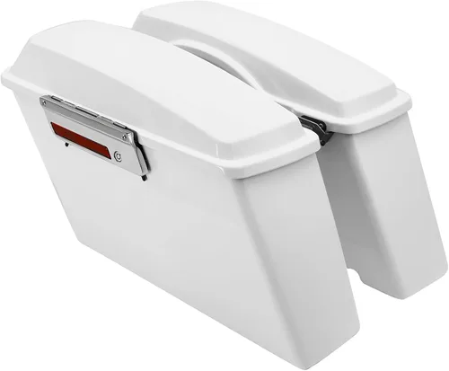 Miniatura 11 de TCT-MOTORPARTS Maletas de sillín rígidas de mezclilla de peltre con tapa y pestillo para Harley Touring FL Street Glide Road King 94-13 Heritage