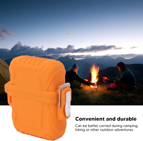 Miniatura 3 de TOPINCN Funda para encendedor de antorcha, resistente funda portátil IP56 impermeable para acampar al aire libre (naranja)