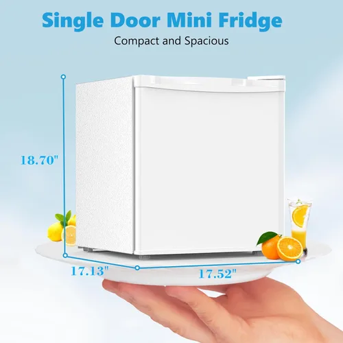Miniatura 5 de Electactic Mini refrigerador de 1.6 pies cúbicos con congelador, refrigerador compacto de una sola puerta reversible, termostato ajustable, ultra
