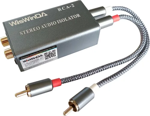 Aislador de ruido RCA Audio Eliminador de zumbido (no afecta a los graves) Filtro de ruido de carcasa de aluminio Aislador de ruido de bucle de